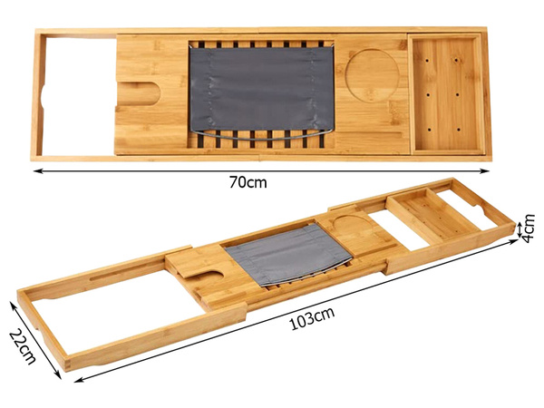 Étagère de bain ajustable large bamboo spa overlay