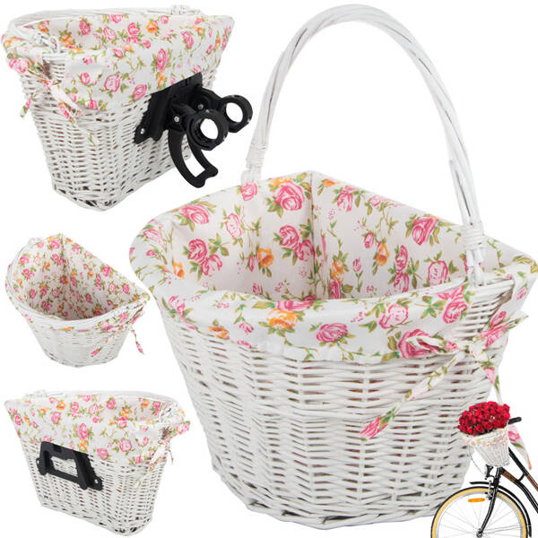 Grand panier en osier pour bicyclette click handlebar basket with insert