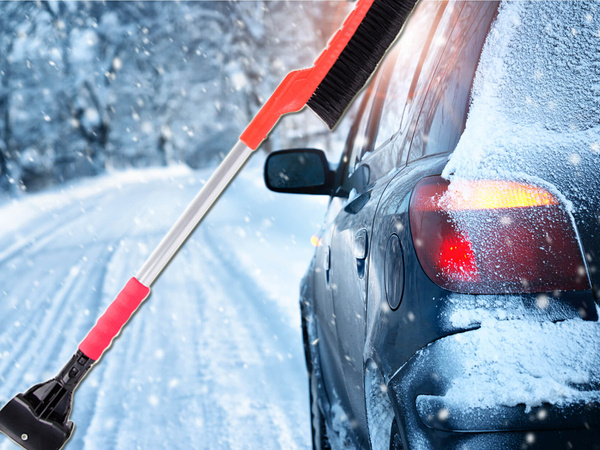 Grattoir pour vitres 2in1 brosse à neige pour voiture long grattoir pour voiture