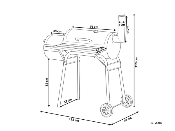 Gril de jardin grand baril de charbon de bois bbq smoker avec couvercle grille étagère roues