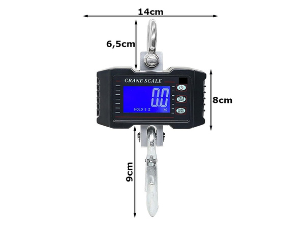 Hook-on 500Kg PESESES DE STOCKAGE A CENDRE AFFICHAGE LCD BATTERIE