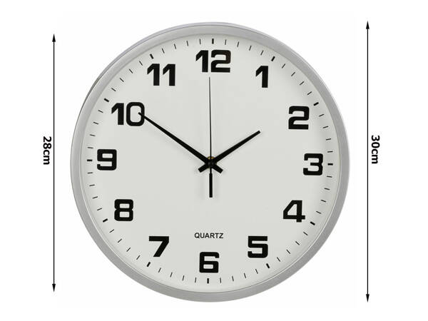 Horloge murale grand modèle non tactile silencieux 25 cm ronde trotteuse