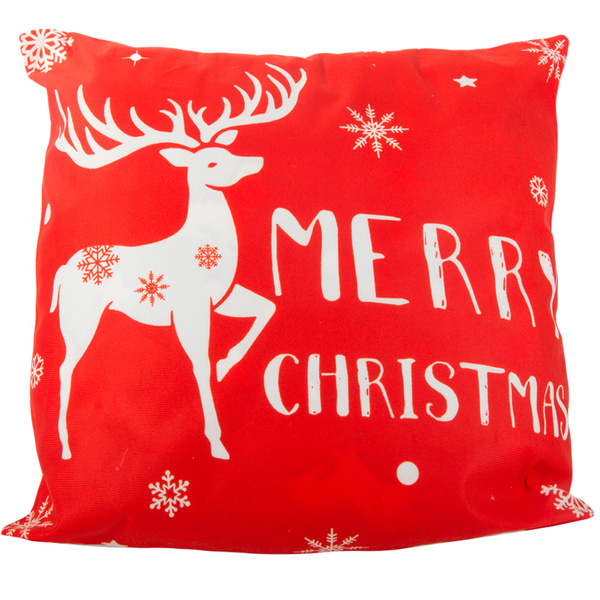 Housse de coussin de noël 45x45 pour noël rennes rouge