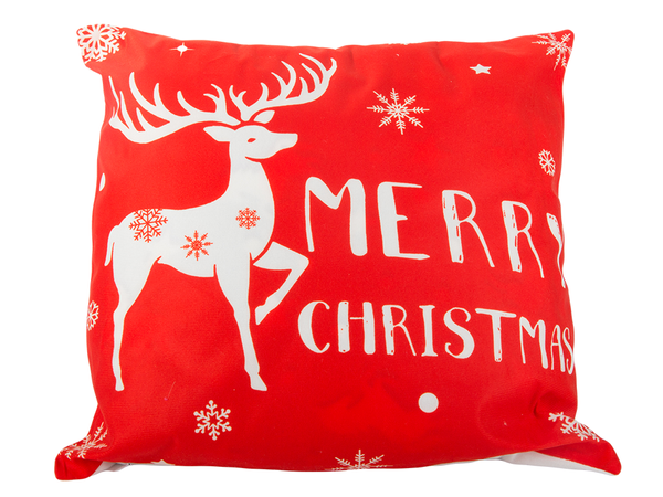 Housse de coussin de noël 45x45 pour noël rennes rouge