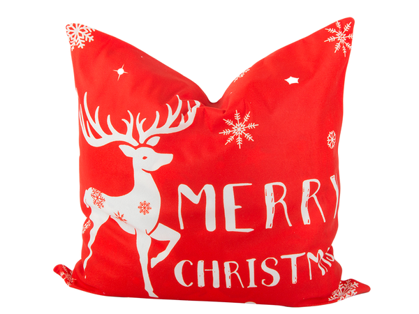 Housse de coussin de noël 45x45 pour noël rennes rouge