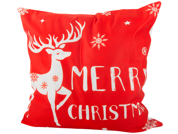 Housse de coussin de noël 45x45 pour noël rennes rouge