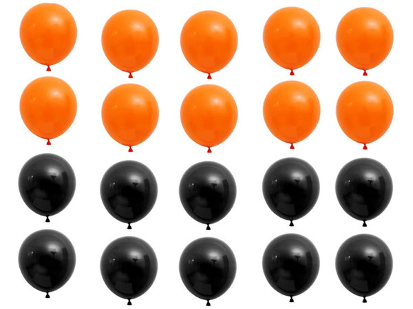 Jeu de ballons d'halloween noir orange 20pcs