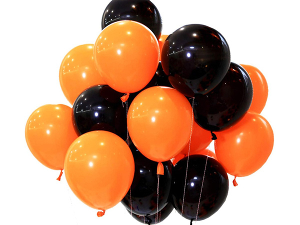 Jeu de ballons d'halloween noir orange 20pcs