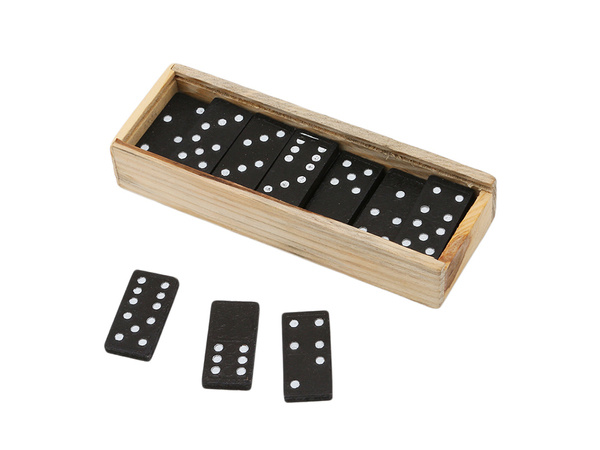 Jeu de dominos en bois dans une boîte 28 pièces