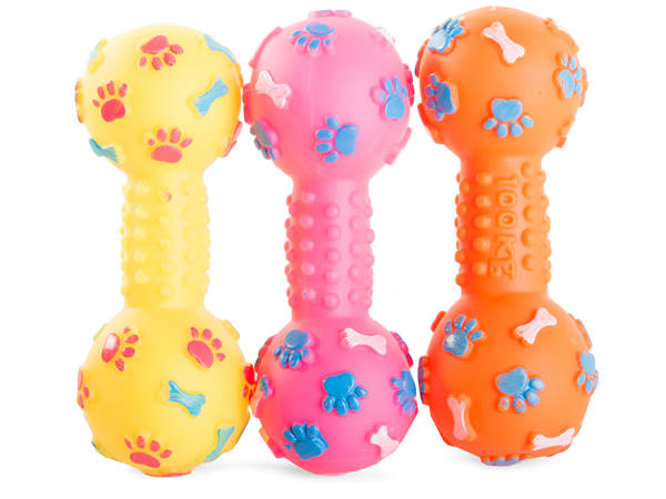 Jouet pour chien couineur chew rubber dumbbell bone