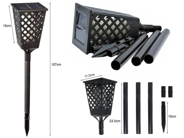 Lampe de jardin solaire lampe torche lanterne capteur