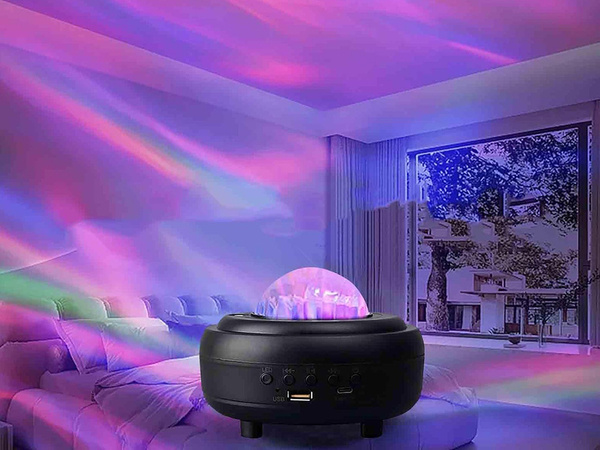 Lampe de nuit led projecteur d'etoiles projecteur aurora sky enceinte bluetooth