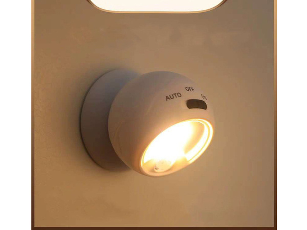 Lampe led cob 360 fonctionnant sur batterie aimantée sans fil détecteur de mouvement nuit