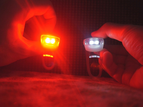 Led bike light front rear 2pcs silicone