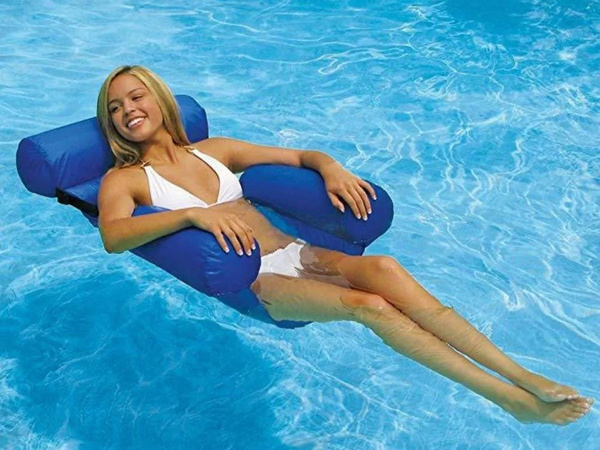 Matelas gonflable chaise d'eau de natation chaise longue de piscine flotteur