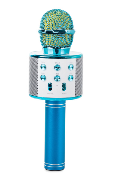 Microphone sans fil bluetooth enceinte karaoké modulateur de voix rond