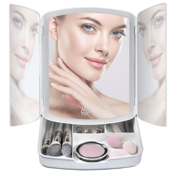 Miroir cosmétique lumineux à led pour le maquillage