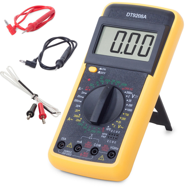 Multimètre de courant digital lcd dt9208a probe