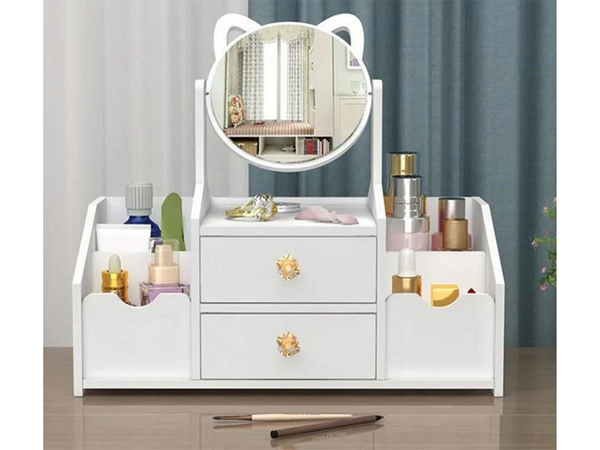 Organisateur de cosmétiques miroir coiffeuse coiffeuse