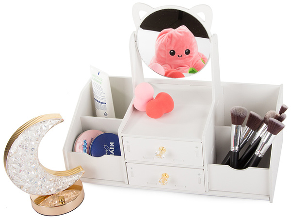 Organisateur de cosmétiques miroir coiffeuse coiffeuse