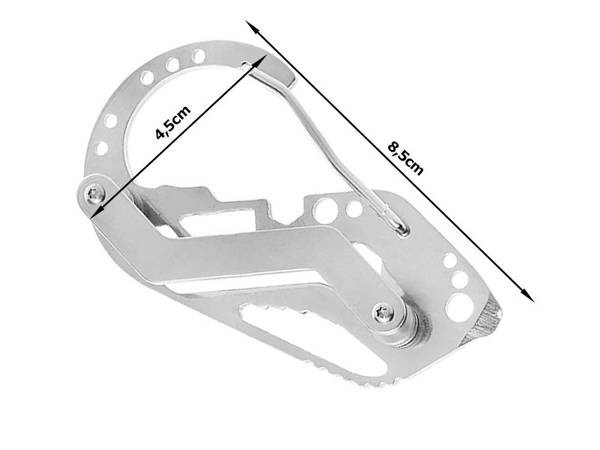 Porte-clés mousqueton de survie multitool