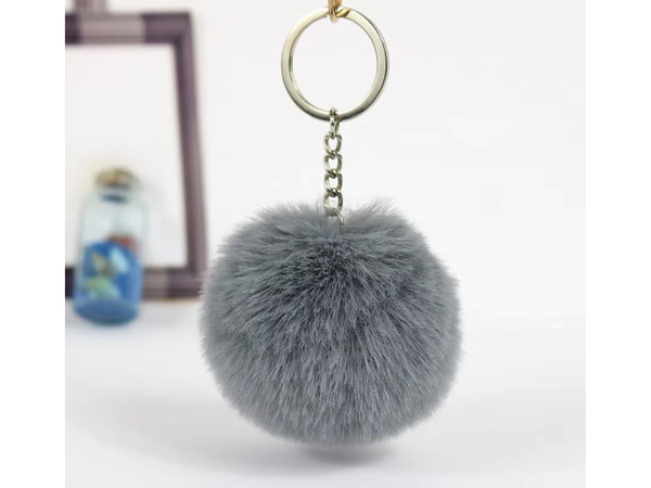 Porte-clés pendentif sac pompon fourrure tinsel pour sacs à main