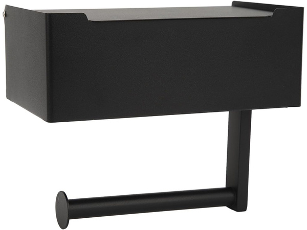 Porte-papier hygiénique avec étagère porte-mouchoirs loft noir wc