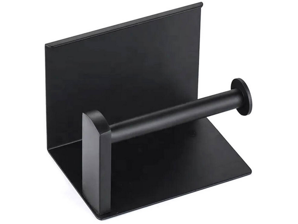 Porte-papier hygiénique avec tablette téléphone noir loft wc acier