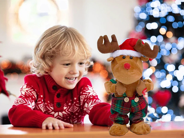 Rennes de noël dansant et chantant peluche de noël