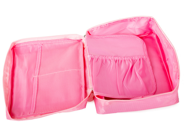 Sac de maquillage organisateur de voyage rose