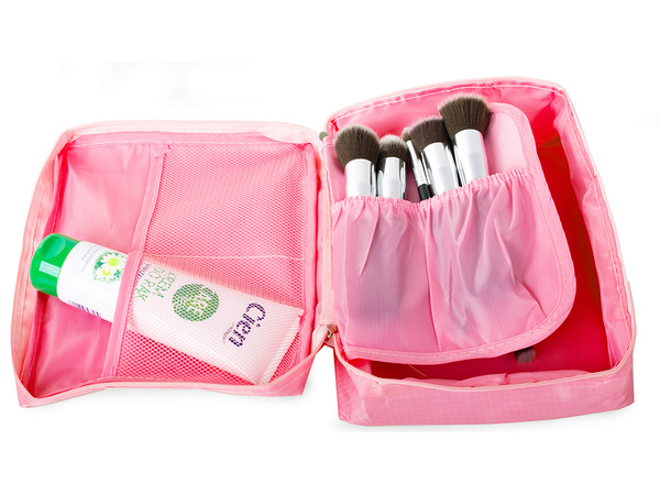 Sac de maquillage organisateur de voyage rose