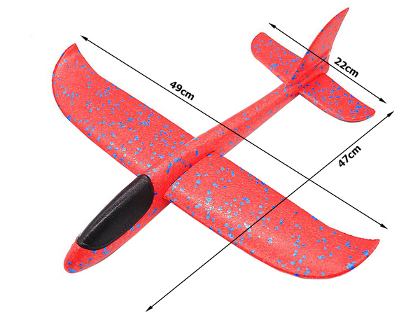 Styropian shield aircraft large de styropian 47cm rouge