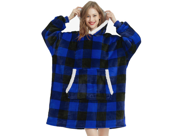 Sweatshirt chaud couverture oversize xxl 2in1 fourrure épaisse douce robe de chambre à capuche