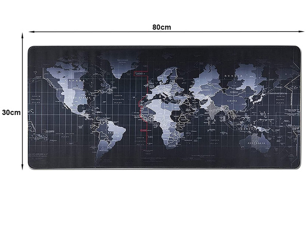 Tapis de souris large carte du monde de bureau 80x30