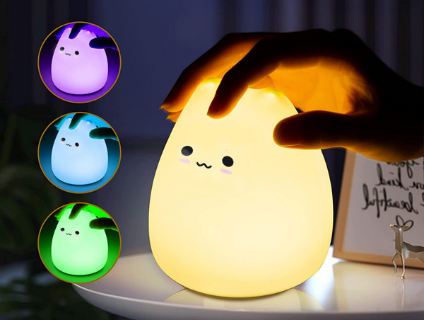 Veilleuse led pour enfants rgb chat touch silicone