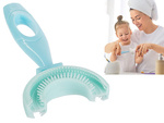 Brosse à dents manuelle en silicone pour enfants lettre u 360