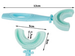 Brosse à dents manuelle en silicone pour enfants lettre u 360