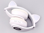 Casque sans fil bluetooth radio fm mp3 oreilles de chat retro-eclairage led