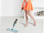 Flat mop with sprayer rolling solid spray 3x microfibra coats