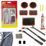 Kit de vulcanisation pour chambres à air de vélo patchs de réparation avec cuillères colle