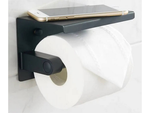 Porte-papier hygiénique avec tablette téléphone noir loft wc acier