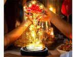 Rose éternelle en verre cadeau led rgb lumineuse verre rouge pour l'occasion