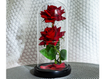 Rose éternelle en verre lumineuse led rgb cadeau d'occasion pour femme rouge