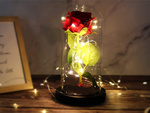 Rose éternelle en verre rouge cadeau lumineux pour une occasion pour femmes