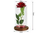 Rose éternelle en verre rouge cadeau lumineux pour une occasion pour femmes