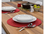 Set de table assiette ronde cuisine plaid tapis de table bordeaux