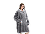 Sweatshirt chaud couverture oversize xxl 2in1 fourrure épaisse douce robe de chambre à capuche