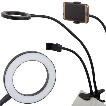 24 led tischlampe mit clip telefonhalterung