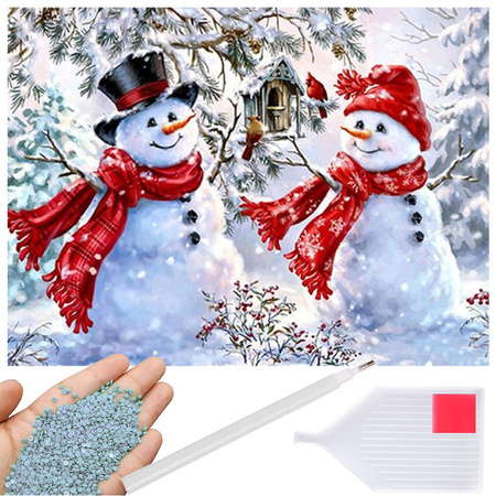 Diamant-stickerei schneemann-set weihnachten 5d