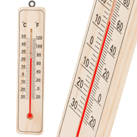 Häusliches holz-innen-aussenthermometer